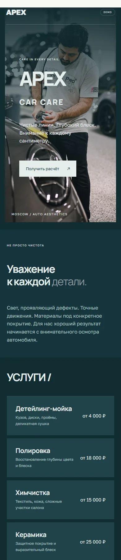 Реальное превью сайта APEX
