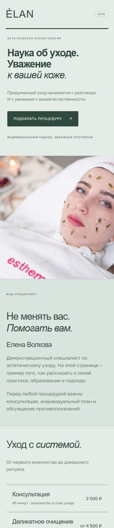 Реальное превью сайта ÉLAN