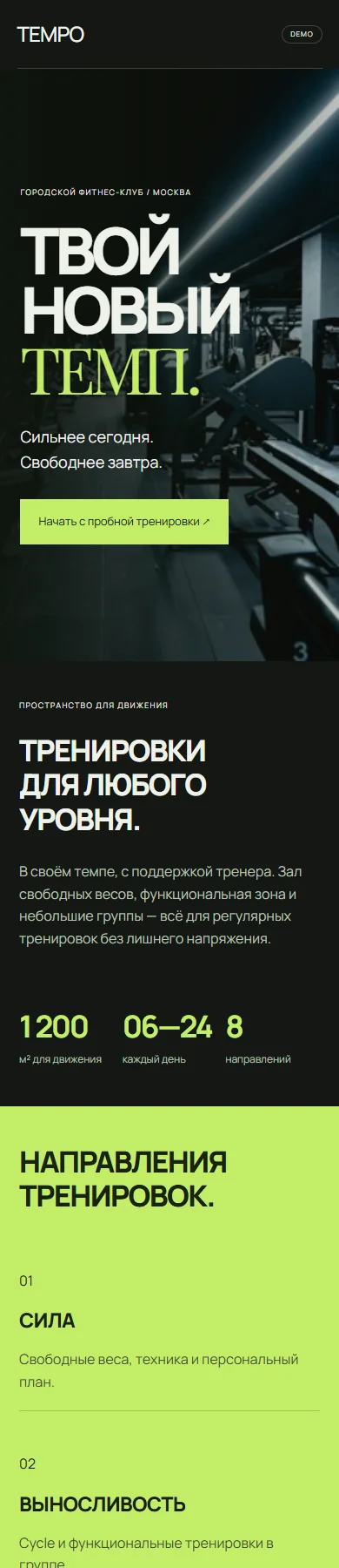 Реальное превью сайта TEMPO