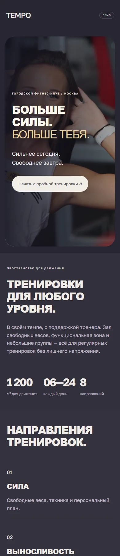 Реальное превью сайта TEMPO